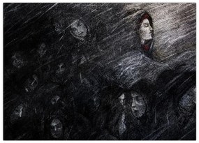 Tablou pe sticlă - Tristețe și renunțare (70x50 cm)