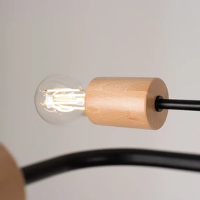 Lustră aplicată Sollux SL.1669 TIMBO 4xE27/15W/230V negru/bej/fag