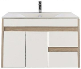 Mobilier de baie Luna 80 inferior cu lavoar, stejar Sonoma-alb
