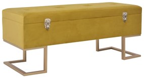 vidaXL Banchetă cu un compartiment de depozitare muștar 105cm catifea