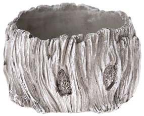 Ghiveci din beton Decor scoarță de copac, gri, 17 x 10 cm, diam. 17 cm