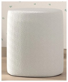 Puf de copii alb cu tapițerie din stofă bouclé MOON – Vipack