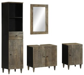 vidaXL Set mobilier de baie, 4 piese, lemn masiv de mango