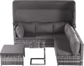 Set de mobilier de grădină din ratan, Gri | Aosom Romania