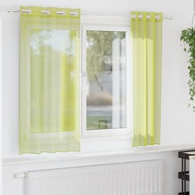vidaXL Perdele Voile cu Oelii 2 buc Verde măr 140x175 cm