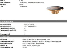 Masuta de cafea design LUX Concord diam.120cm 113411 HZ