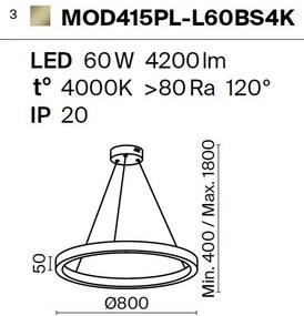 Lustra LED design modern Saturno alama 80cm