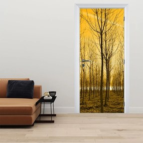 Fototapet pentru ușă - Pădurea la apus de soare (95x205cm)