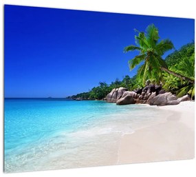 Tablou cu  plaja pe insula Praslin (70x50 cm), în 40 de alte dimensiuni noi
