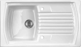 Chiuveta ceramica Deante Lusitano 1 cuva cu picurator 50x86 cm alb
