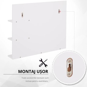 kleankin Dulap Oglindă Baie cu 3 Rafturi Spațiu Depozitare MDF Alb 60x10x48cm | Aosom Romania