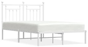 353584 vidaXL Cadru de pat metalic cu tăblie, alb, 120x200 cm