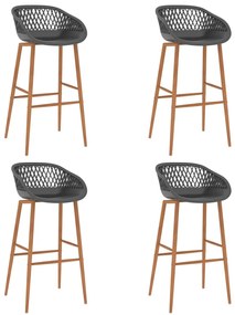 Set mobilier de bar, 5 piese, alb si gri Alb si gri, 5