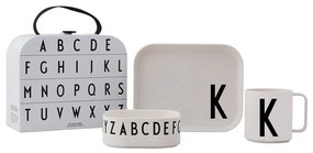 Set de luat masa pentru copii din 3 piese cu valiză Design Letters Classics K