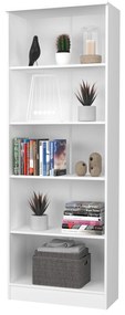 Biblioteca Flint, 4 Polite, Alba, 70 x 32 x 196 cm