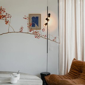 Lampă suspendată neagră cu comutator de picior cu 3 lumini - Jeana Luxe