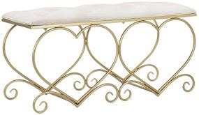 Mauro Ferretti Bancă Heart Crem, Dimensiuni: 105X37,5X51,5 cm. | Aosom Romania
