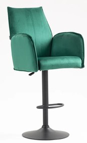 HR280W Scaun Verde din Catifea cu Bază Neagră
