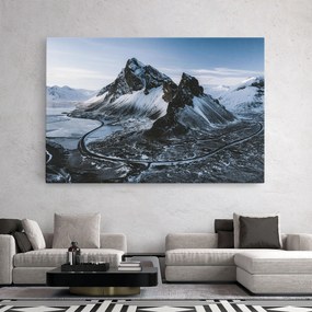 Tablou Canvas, 80x120cm, Dormitor si Living, Peisaje, Munti, Black Snowy Mountain