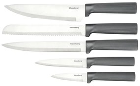 Set cuțite Klausberg KB 7982, 6 piese, Oțel inoxidabil, Mâner lemn de salcâm, Grafit/maro