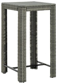 vidaXL Masă de bar de grădină, gri, 60,5 x 60,5 x 110,5 cm, poliratan
