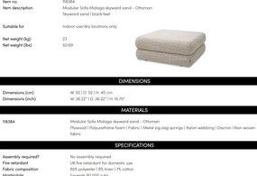 Modul pentru canapeaua design LUX Malaga-Ottoman