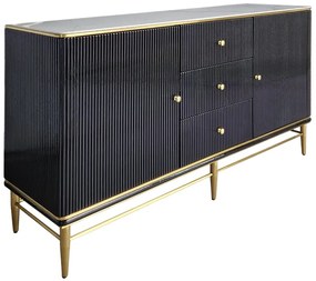 Comoda Violino negru/auriu/marmura alba L150 cm