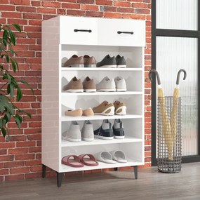 vidaXL Pantofar, alb extralucios, 60x35x105 cm, lemn compozit