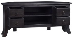 337869 vidaXL Comodă TV, negru cafeniu deschis, 100x40x45cm, lemn masiv mahon