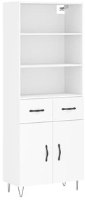 vidaXL Dulap înalt, alb, 69,5x34x180 cm, lemn compozit