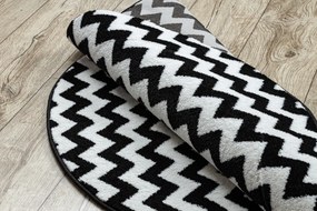 Covor Sketch rotund - F561 negru și alb - Zig Zag