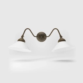 Aplica de perete din alama si sticla design vintage Sofia