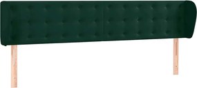 vidaXL Tăblie de pat cu aripioare verde închis 183x23x78/88 cm catifea