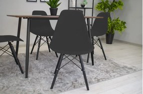 Scaune de sufragerie 4buc negre, stil scandinav Dark Classic