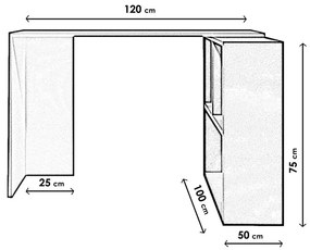 Masă PC Cavalier (Alb + Negru). 1072418