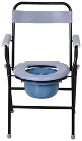 HOMCOM Scaun Toaletă Pliabil cu Găleată Detașabilă pentru Vârstnici și Persoane cu Dizabilități, Scaun WC, 52x50x75 cm, Negru | Aosom Romania
