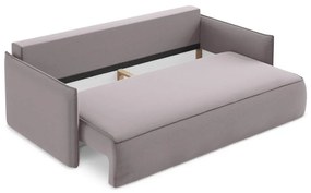 Canapea mov lavandă extensibilă/cu spațiu de depozitare cu tapițerie din catifea 225 cm Hula – Makamii