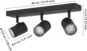 Eglo 901966 - Spot pentru baie CONSUMA 3x GU10/5W/230V IP44 negru