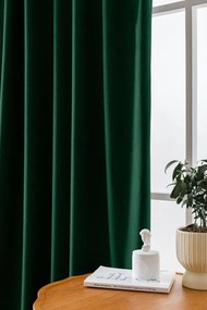Draperie opaca verde inchis VELVET 140x270 cm Agatat: Rejansa