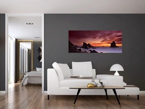 Tablou cu apus de soare pe mal (120x50 cm)