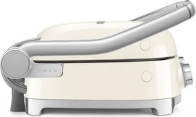 Grătar multifuncțional SMEG 50's Style MGF01CREU, 2100 W, 60-230 °C, 3 programe, acoperire ceramică, tavă de scurgere, semnal sonor, cronometru, culoare crem