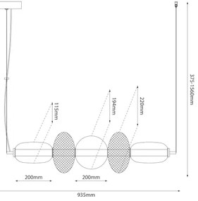 Lustră LED pe cablu ARAME LED/32W/230V negru