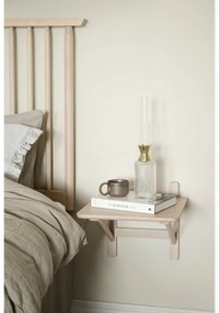 Noptieră în culoare naturală cu rafturi cu aspect de lemn de stejar Camrose - Rowico