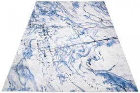 Covor simplu alb și albastru cu model abstract Lăţime: 160 cm | Lungime: 230 cm
