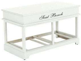 Bancă cu pernă, 2 sertare, alb/gri, SEAT BENCH 2 NEW
