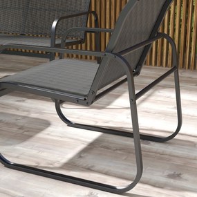 Outsunny Salon de grădină 4 piese cu 2 fotolii 1 canapea 2 locuri de exterior și masă de cafea blat sticlă securizată | Aosom Romania