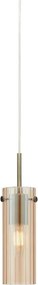 Markslöjd 109015 - Lustră pe cablu TIBIA 1xE14/40W/230V bej fumuriu/alamă