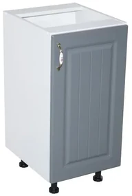 Corp inferior cu 1 usa Zebra, Alb/MDF GRI, fara blat, 40 x 82 x 50 cm