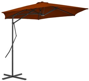 Umbrela de exterior cu stalp din otel, teracota, 300x230 cm Terracota