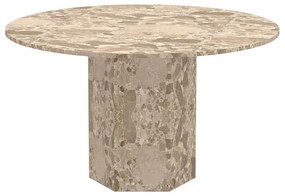 Masă de dining maro deschis rotundă din marmură ø 130 cm Naxos – Actona